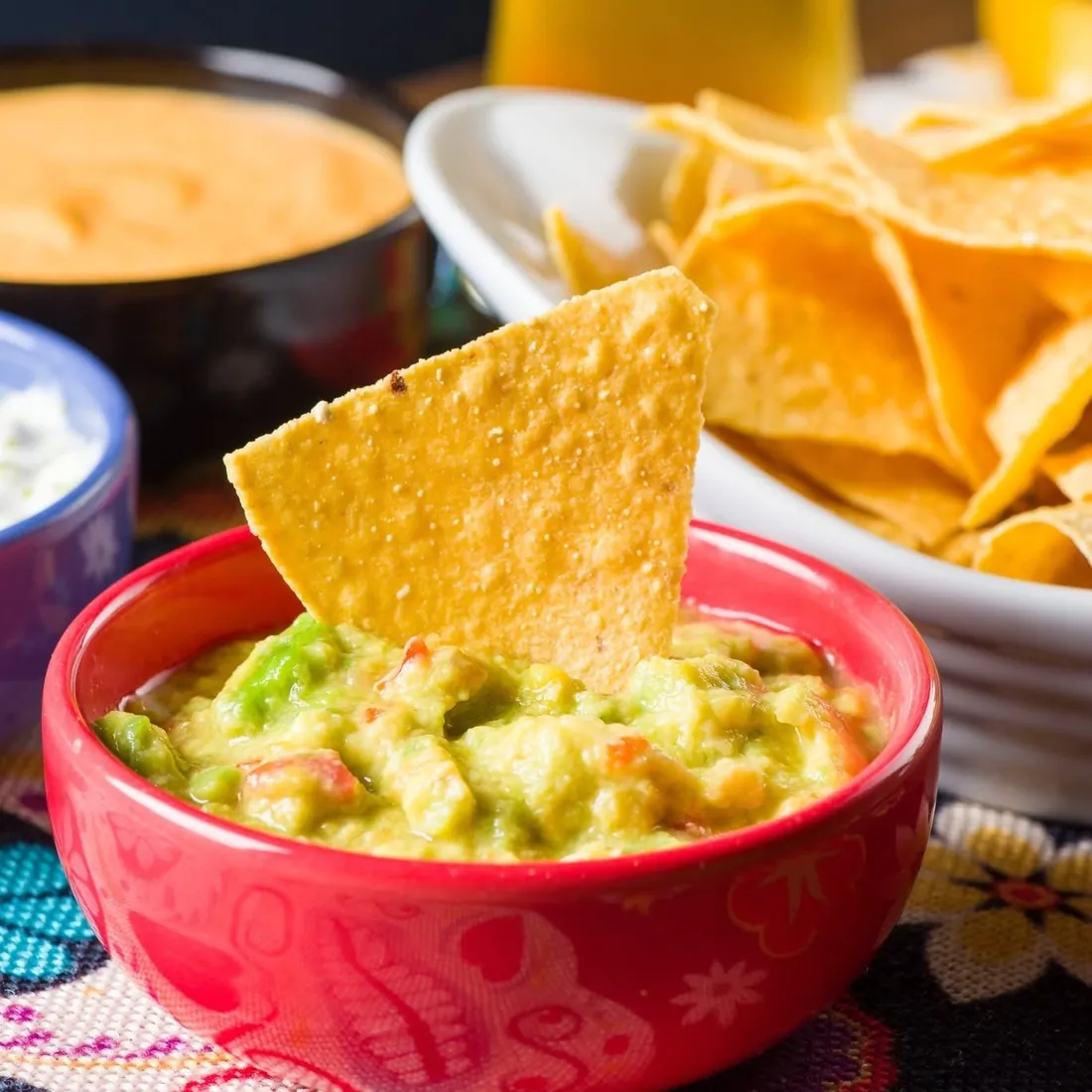 Nacho com guacamole, sem pimenta